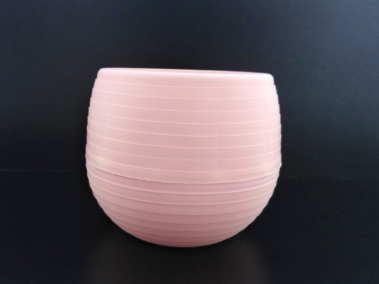 Renkli Kaktüs Saksısı 3 Adet 0,55 Lt Elvan Saksı Model Pudra Pembe Renk Plastik Saksı