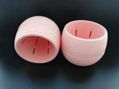 Renkli Kaktüs Saksısı 3 Adet 0,55 Lt Elvan Saksı Model Pudra Pembe Renk Plastik Saksı