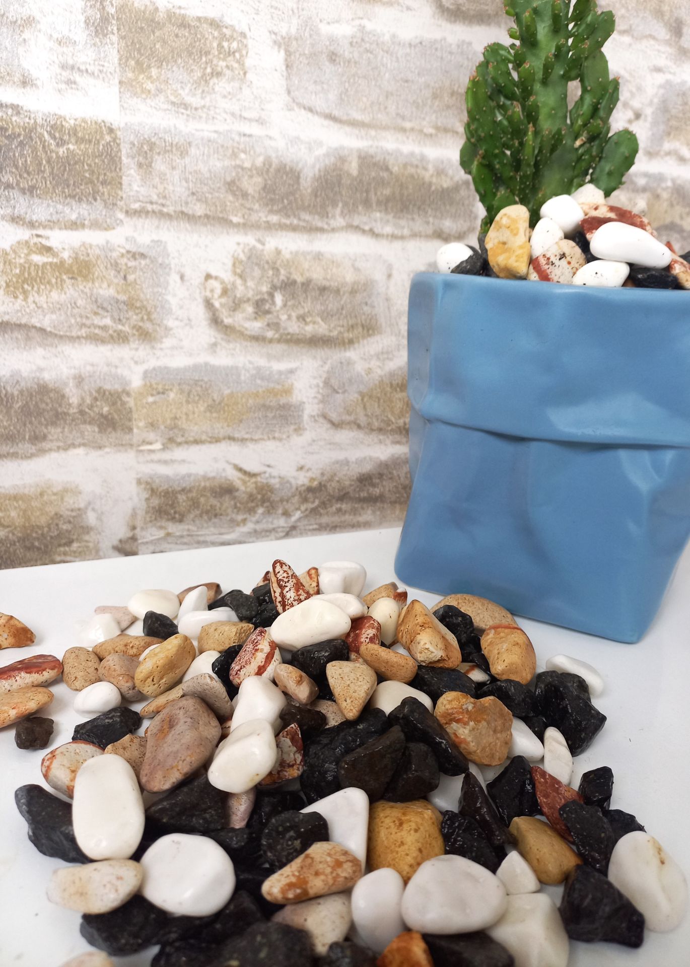 Renkli Çakıl Taşı 20 Kg 1-2 cm Saksı Dibi Teraryum Saksı Süs Vazo Dibi Dekoratif Dolomit Taş