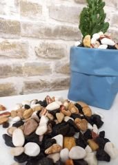Renkli Çakıl Taşı 15 Kg 1-2 cm Saksı Dibi Teraryum Saksı Süs Vazo Dibi Dekoratif Dolomit Taş