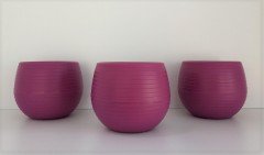 Renkli Kaktüs Saksısı 2 Adet 0,55 Lt Elvan Saksı Model Vişne Renk Plastik Saksı