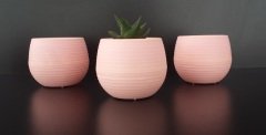Renkli Kaktüs Saksısı 3 Adet 1,3 Lt Elvan Saksı Model Pudra Pembe Renk Plastik Saksı