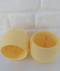 Renkli Kaktüs Saksısı 2 Adet 1,3 Lt Elvan Saksı Model Sarı Renk Plastik Saksı