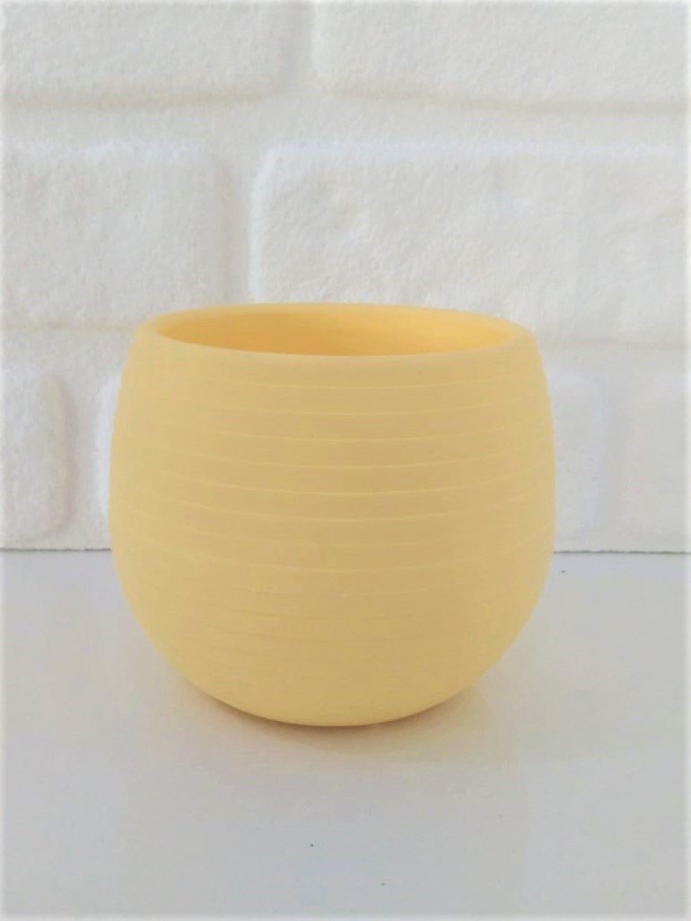 Renkli Kaktüs Saksısı 2 Adet 1,3 Lt Elvan Saksı Model Sarı Renk Plastik Saksı