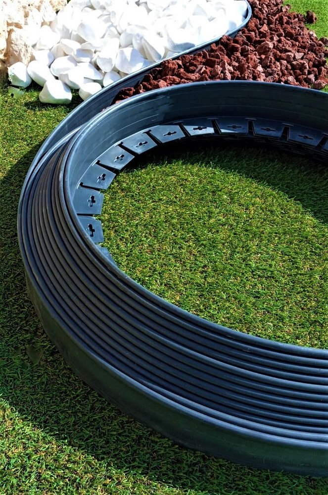 Çim Ayırıcı 25 Metre Siyah Renk Çim Sınırlayıcı Taş Toprak Ayıracı