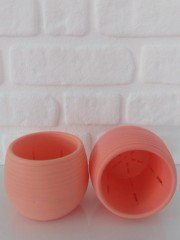 Renkli Kaktüs Saksısı 2 Adet 1,3 Lt Elvan Saksı Model Somon Renk Plastik Saksı