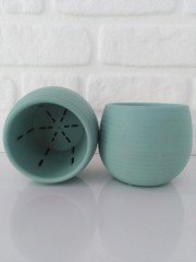 Renkli Kaktüs Saksısı 2 Adet 1,3 Lt Elvan Saksı Model Su Yeşili Renk Plastik Saksı