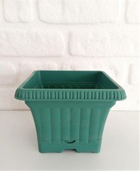 Balkon Saksısı 2,2 Lt 2 Adet Ova Balkon Model Petrol Yeşili Renkli Plastik Saksı