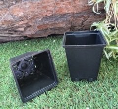 Kare Üretim Saksısı 50 Adet 0,33 LT Siyah Plastik Saksı