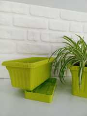 Balkon Saksısı 3,5 Lt 1 Adet Ova Balkon Model Sarı Renkli Plastik Saksı