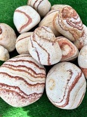 Sarı Çizgili Dolomit Taş 5 KG 6-10 CM Dekoratif Bahçe Taşı