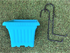 Demirli Balkon Saksısı 2,2 Lt 2 Adet Ova Balkon Model Turkuaz Renkli Plastik Tabaklı Saksı