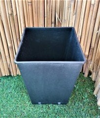 Kare Üretim Saksısı 5 Adet 4 LT Siyah Plastik Saksı