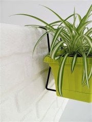 Demirli Balkon Saksısı 3,5 Lt 2 Adet Ova Balkon Model Sarı Renkli Plastik Tabaklı Saksı