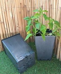 Kare Üretim Saksısı 20 Adet 4,4 LT Siyah Plastik Saksı