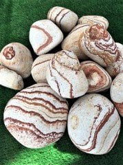 Sarı Çizgili Dolomit Taş 4 KG 6-10 CM Dekoratif Bahçe Taşı