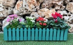 Balkon Saksısı 9 Lt 1 Adet İstanbul Balkon Model Yeşil Renkli Plastik saksı