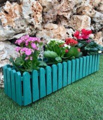 Balkon Saksısı 9 Lt 2 Adet İstanbul Balkon Model Yeşil Renkli Plastik saksı