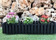 Balkon Saksısı 14 Lt 1 Adet İstanbul Balkon Model Siyah Renkli Plastik saksı