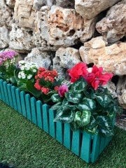 Balkon Saksısı 14 Lt 1 Adet İstanbul Balkon Model Yeşil Renkli Plastik saksı