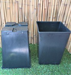 Kare Üretim Saksısı 5 Adet 8 LT Siyah Plastik Saksı