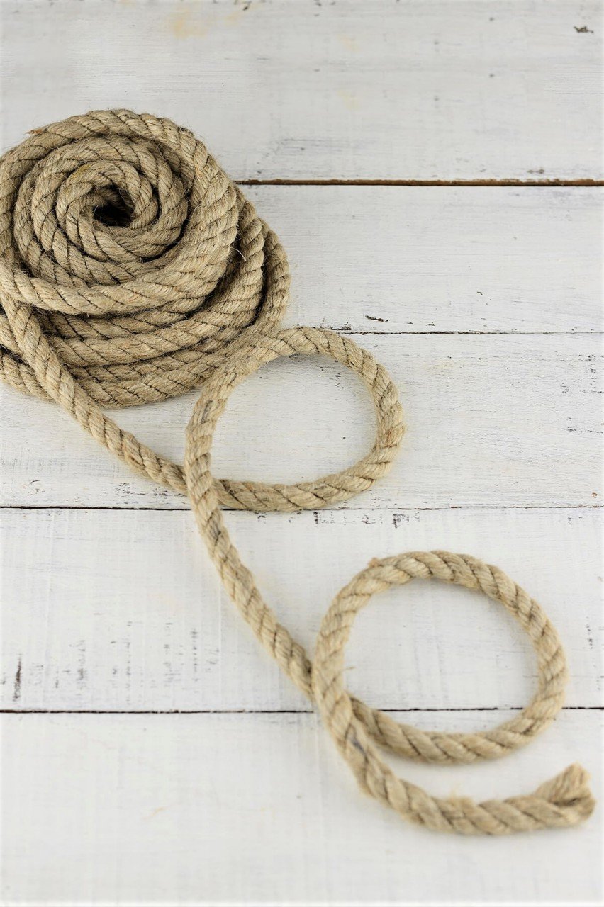 Jüt Halat 12 MM 5 Metre  Jüt Hasır İp Dekor İpi