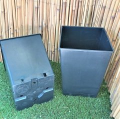 Kare Üretim Saksısı 8 LT Siyah Plastik Saksı 1 ADET