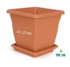 Kare Villa Saksı 32 Lt 2 Adet Villa Model Saksı Tabaklı Balkon Saksısı