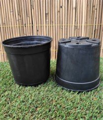 Yuvarlak Siyah Üretim Saksı 3 Adet 1  LT Üretim Saksısı