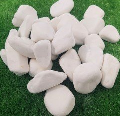 Beyaz Dolomit Taş 15 KG 2,5-4 Cm Dekoratif Bahçe Taşı