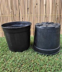 Yuvarlak Siyah Üretim Saksı 10 Adet 1  LT Üretim Saksısı
