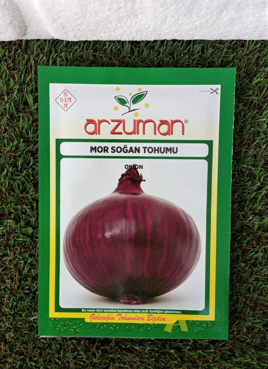 Mor Soğan Tohumu 1 Adet 10 Gr (3000 Adet Tohum) Sebze Tohumu