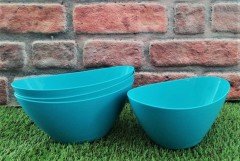 Renkli Aranjman Saksı 1,2 Lt 3 Adet Turkuaz Renk Kayık Model Plastik Saksı