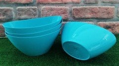 Renkli Aranjman Saksı 1,2 Lt 3 Adet Turkuaz Renk Kayık Model Plastik Saksı