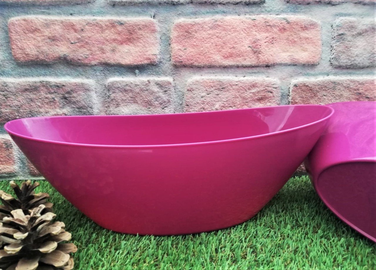 Renkli Aranjman Saksı 3,25 Lt 1 Adet Vişne Renk Kayık Model Plastik Saksı