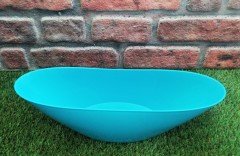 Renkli Aranjman Saksı 3,25 Lt 2 Adet Turkuaz Renk Kayık Model Plastik Saksı