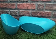 Renkli Aranjman Saksı 3,25 Lt 3 Adet Turkuaz Renk Kayık Model Plastik Sak