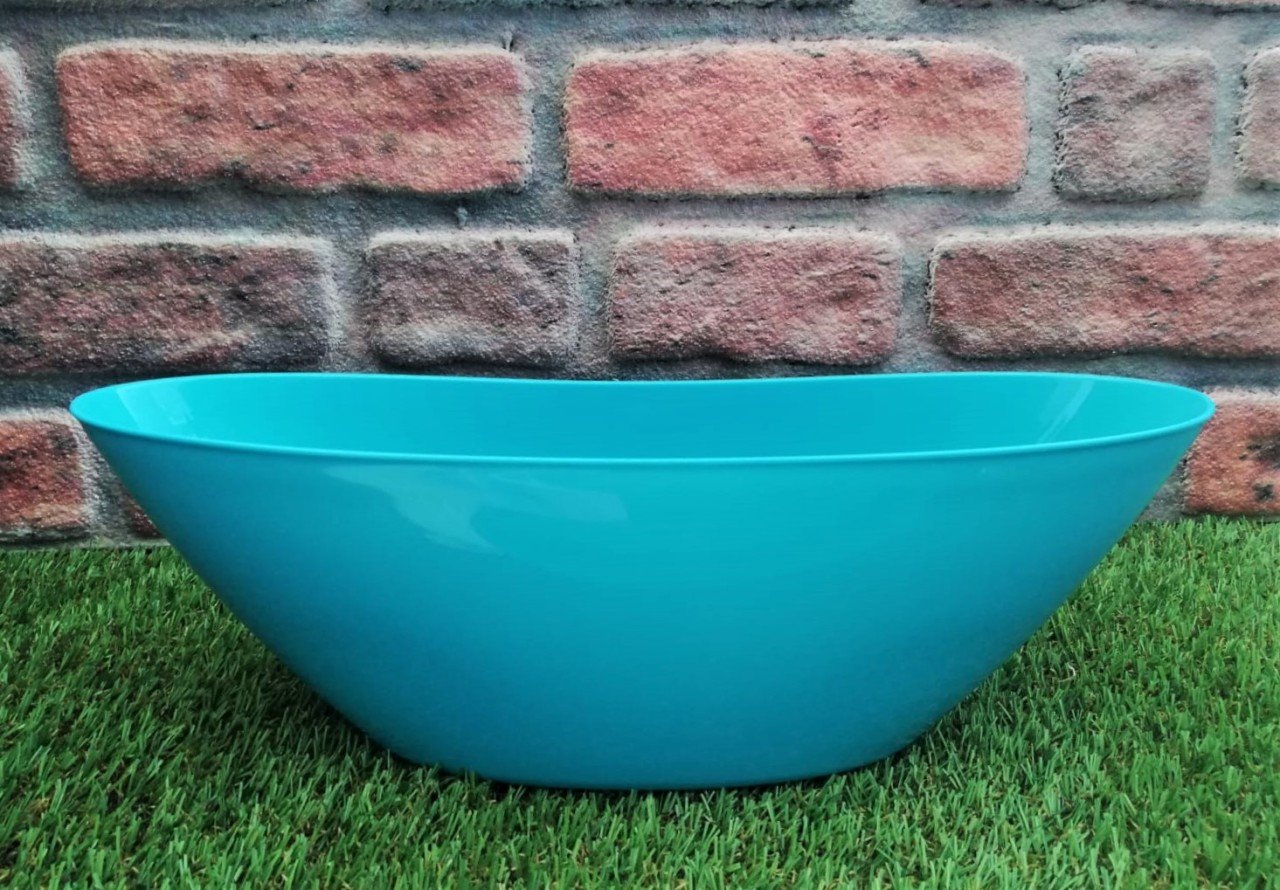 Renkli Aranjman Saksı 3,25 Lt 3 Adet Turkuaz Renk Kayık Model Plastik Sak