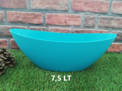 Renkli Aranjman Saksı 7,5 Lt 2 Adet Turkuaz Renk Kayık Model Plastik Saksı