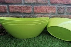 Renkli Aranjman Saksı 7,5 Lt 2 Adet Fıstık Yeşili Renk Kayık Model Plastik Saksı