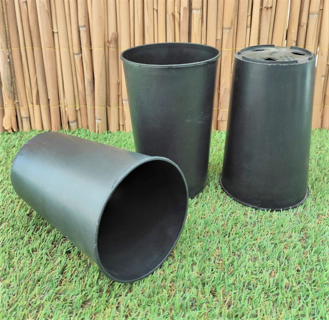 Yuvarlak Siyah Üretim Saksı 3 Adet 1,4 LT Üretim Saksısı