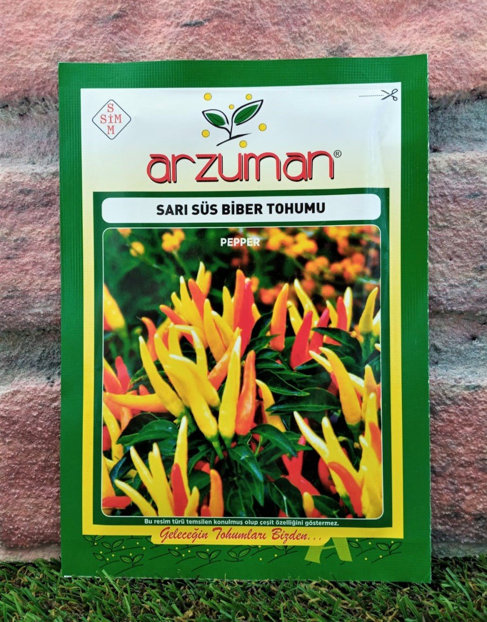 Sarı Süs-Yukarı Bakan Biber Tohumu 1 Paket 5 GR (1.4000 Adet) Tohum Sebze Tohumu