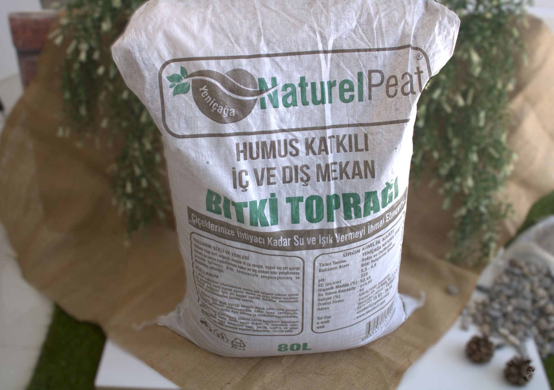 Torf Çiçek Toprağı 80 L Saksı Toprağı Bitki Toprağı Perlitli