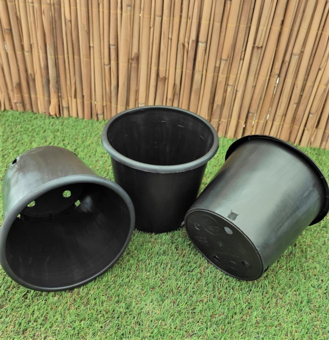 Yuvarlak Siyah Üretim Saksı 3 Adet 2,7 LT Üretim Saksısı