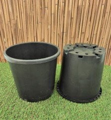 Yuvarlak Siyah Üretim Saksı 15 Adet 3,7 LT Üretim Saksısı