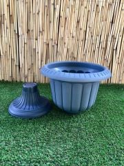 Renkli Nergis Saksı 1 Adet 9,8 Lt Antrasit Renk Nergis Model Saksı