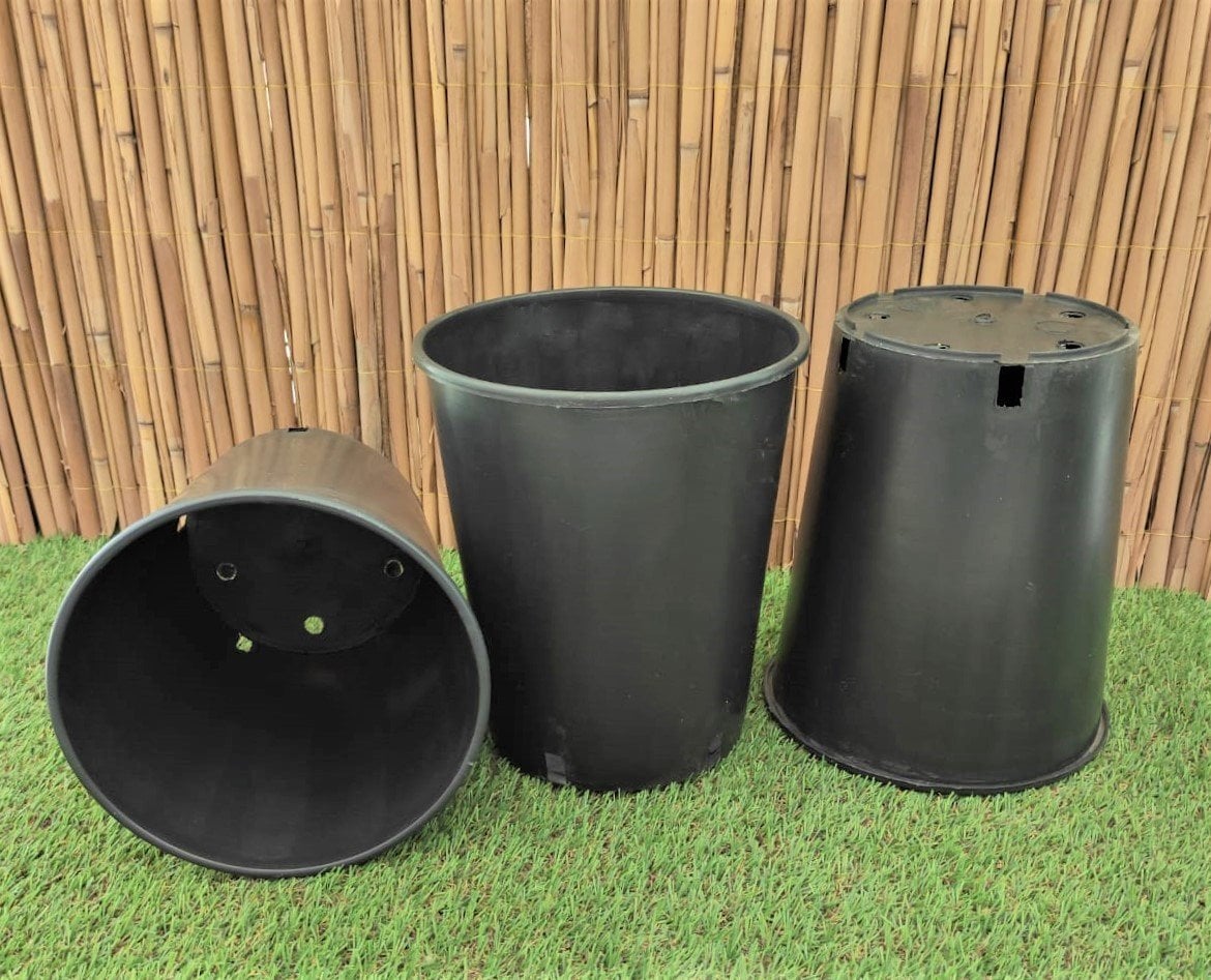 Yuvarlak Siyah Üretim Saksı 5 Adet 4,7 LT Üretim Saksısı