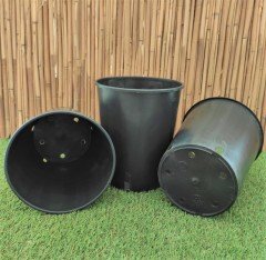 Yuvarlak Siyah Üretim Saksı 10 Adet 4,7 LT Üretim Saksısı