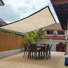 Gölgelik File 6x15 Metre % 95\' lik Dikişli Krem Bahçe Örtüsü Bahçe Filesi